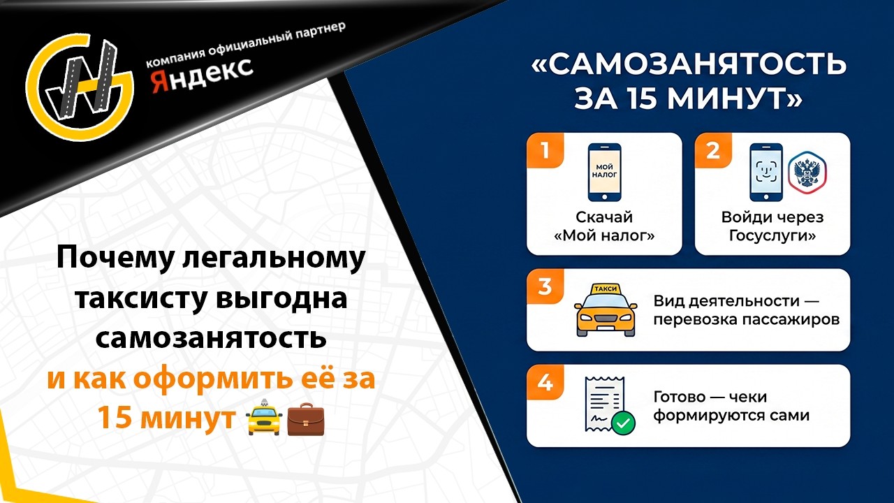Самозанятость водителя такси: оформление за 15 минут через приложение Мой налог