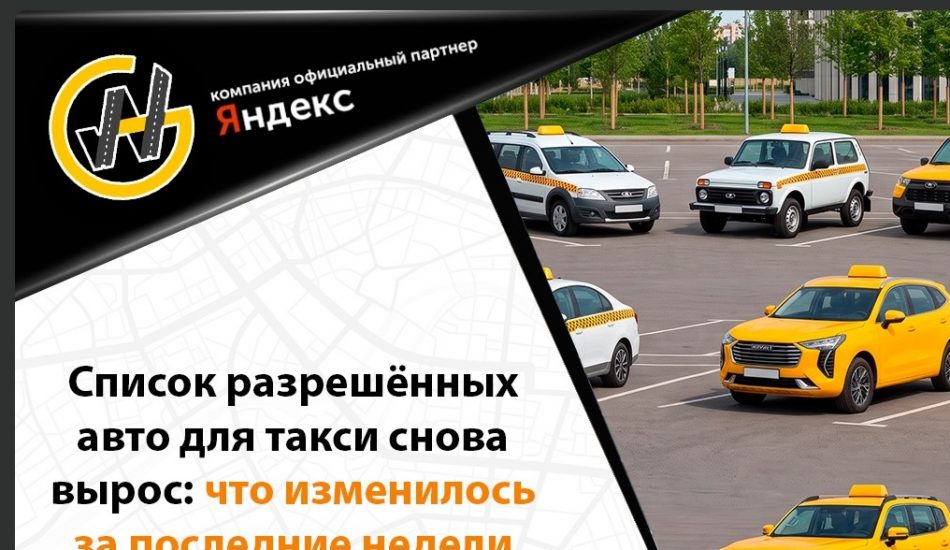 Список разрешённых автомобилей для такси в 2026 году